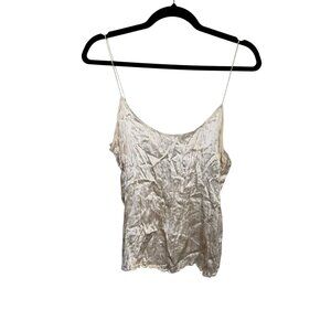 Antonio Melani 100% Silk Crinkle Camisole Top Sz Medium Feminine Spaghetti Strap